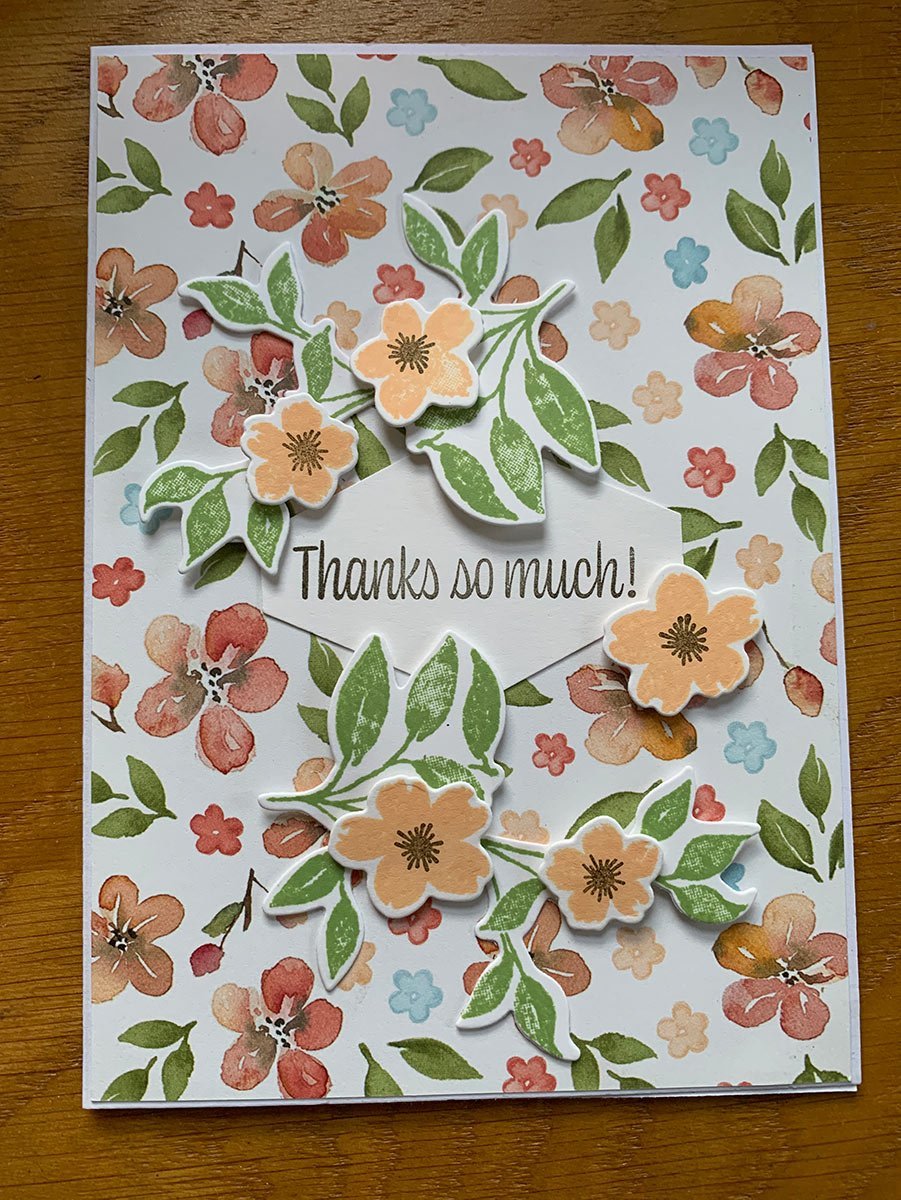 Flowery peach card