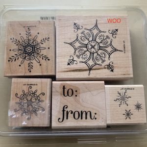 Serene Snowflakes wood stamp set