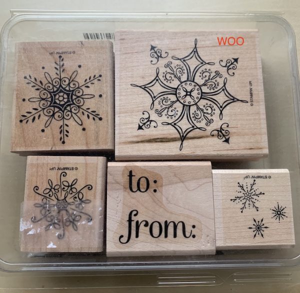 Serene Snowflakes wood stamp set