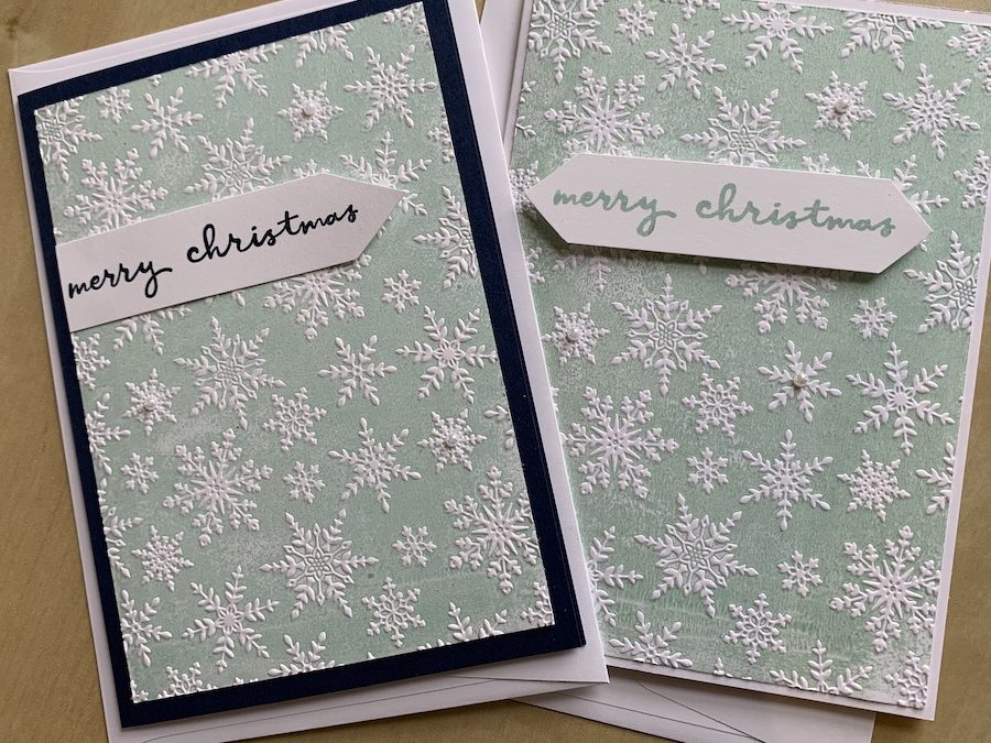 Inked embossed snowflakes