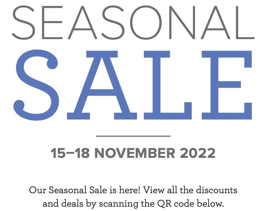 Seasonal Sale: FOUR DAYS ONLY