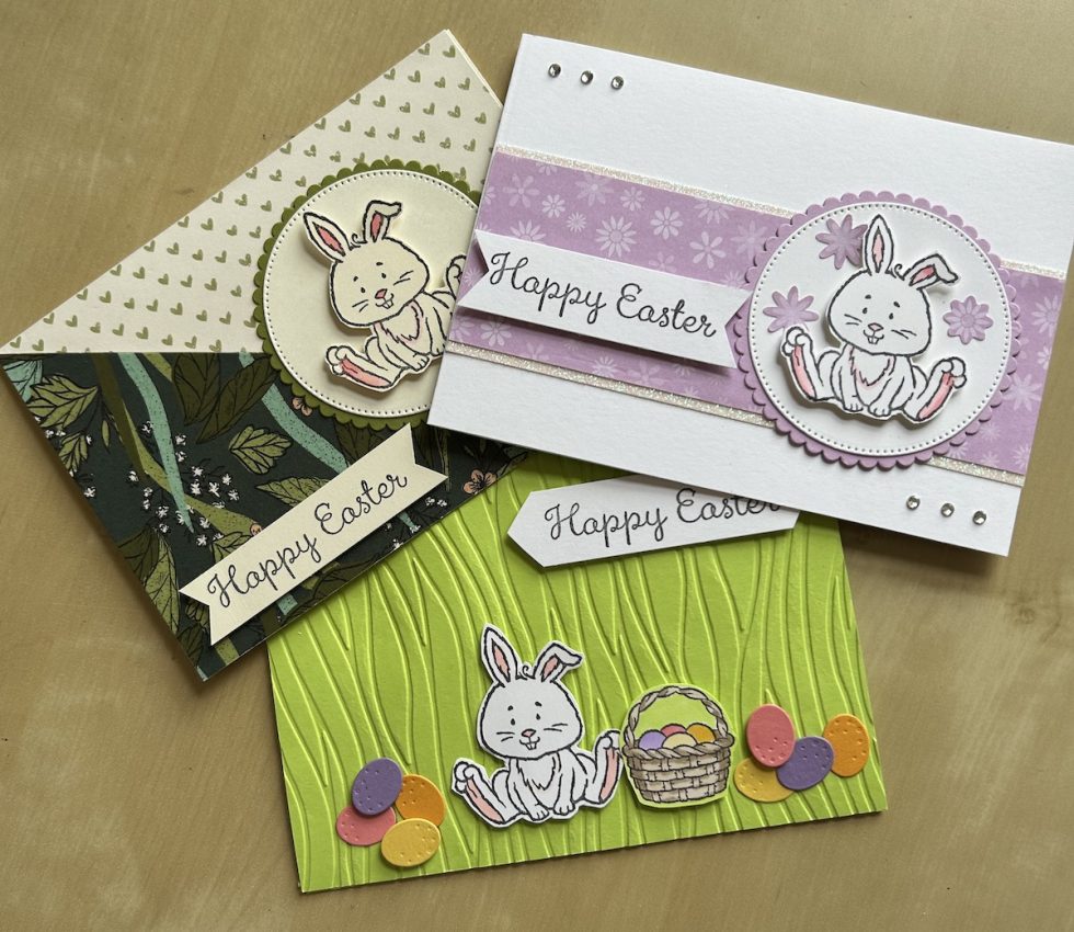 How to use retired items three Easter cards Crafty Carol's Cards