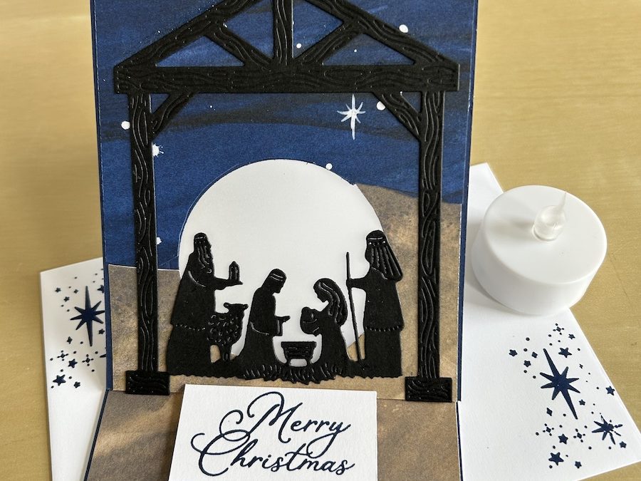 Nativity tea light card