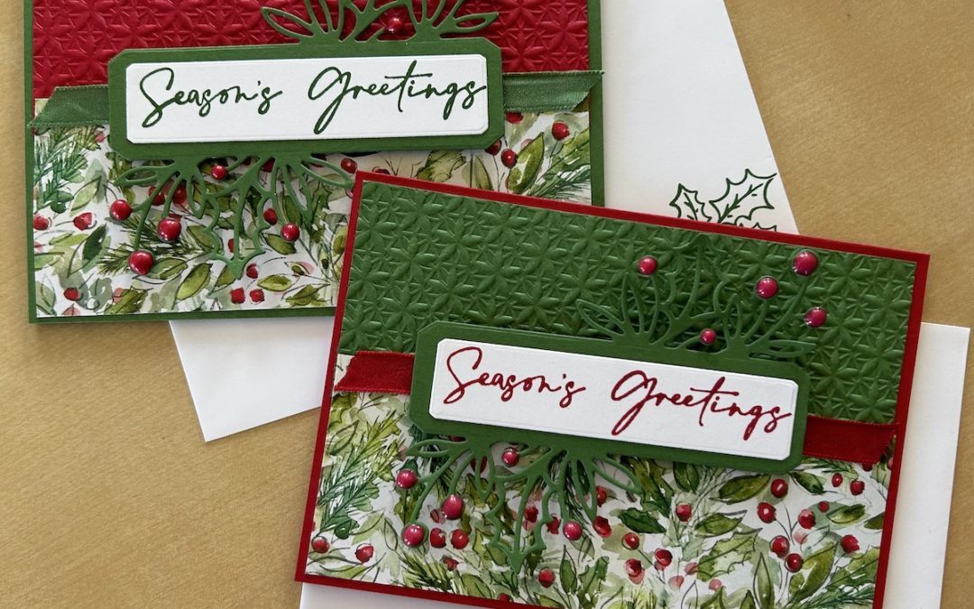How to make a simple red and green Christmas card