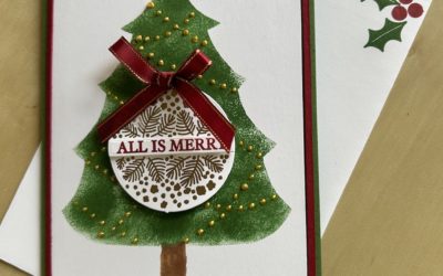 How to make a Christmas tree stencil card