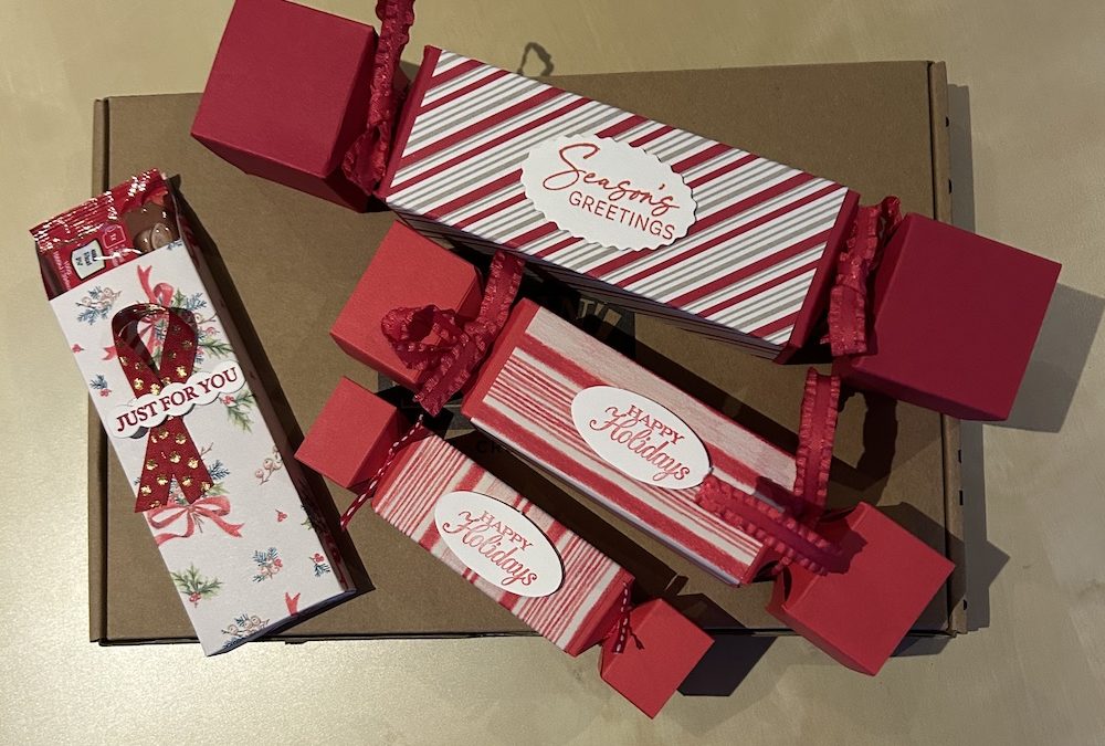 Make your own Christmas crackers and a treat holder