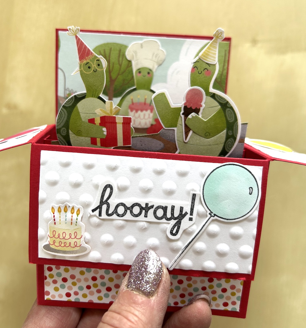 How to make a turtle pop-up box card - Crafty Carol's Cards