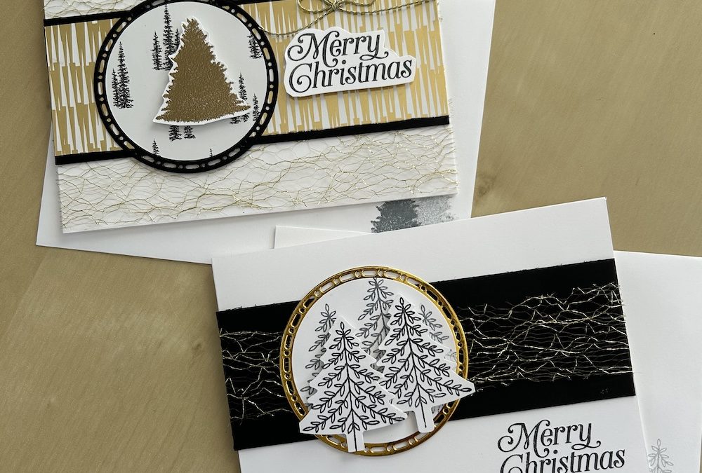 Three easy Christmas tree cards