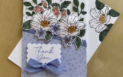 Pretty Boutique Blossoms diagonal card
