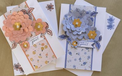 Scalloped bloom flowers card